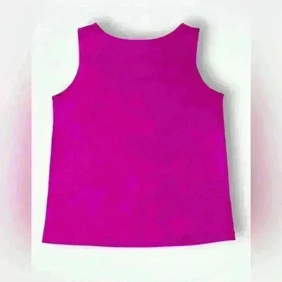Womens Sleeveless Fuchsia Large Top FLATTERING SMOOTH CONTOUR No Iron - Picture 4 of 8